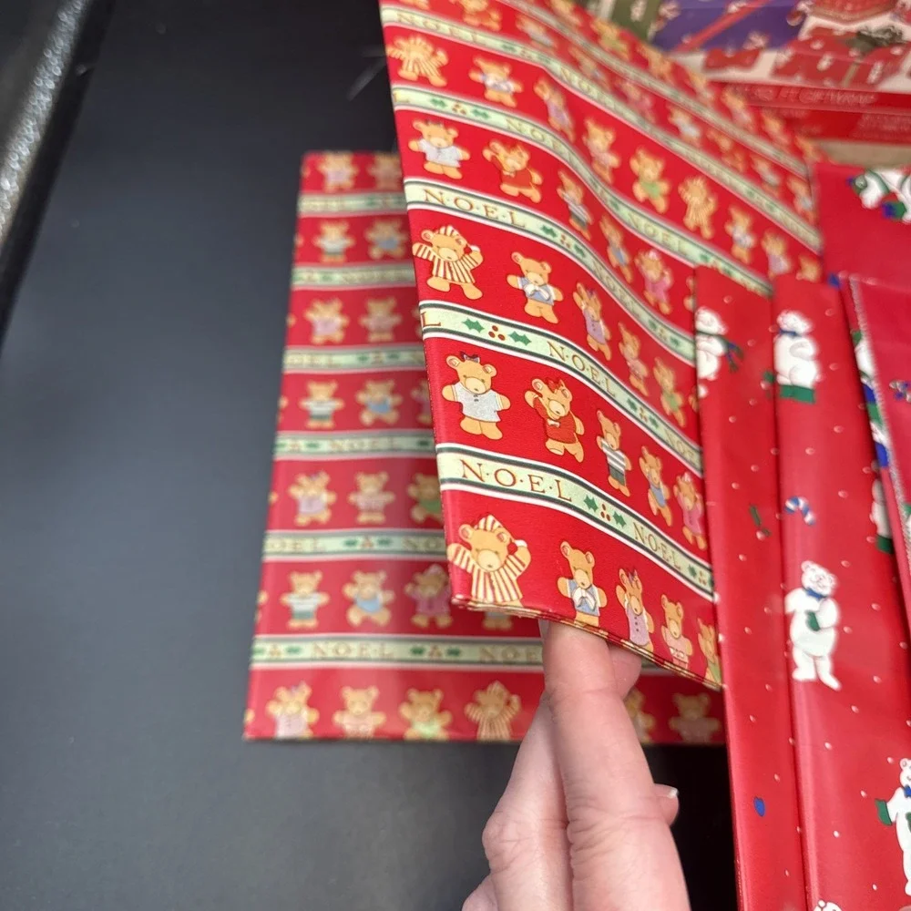 Vintage 1986 Artfaire Toy Wrapping Paper‎ Kit Paper And Bows
